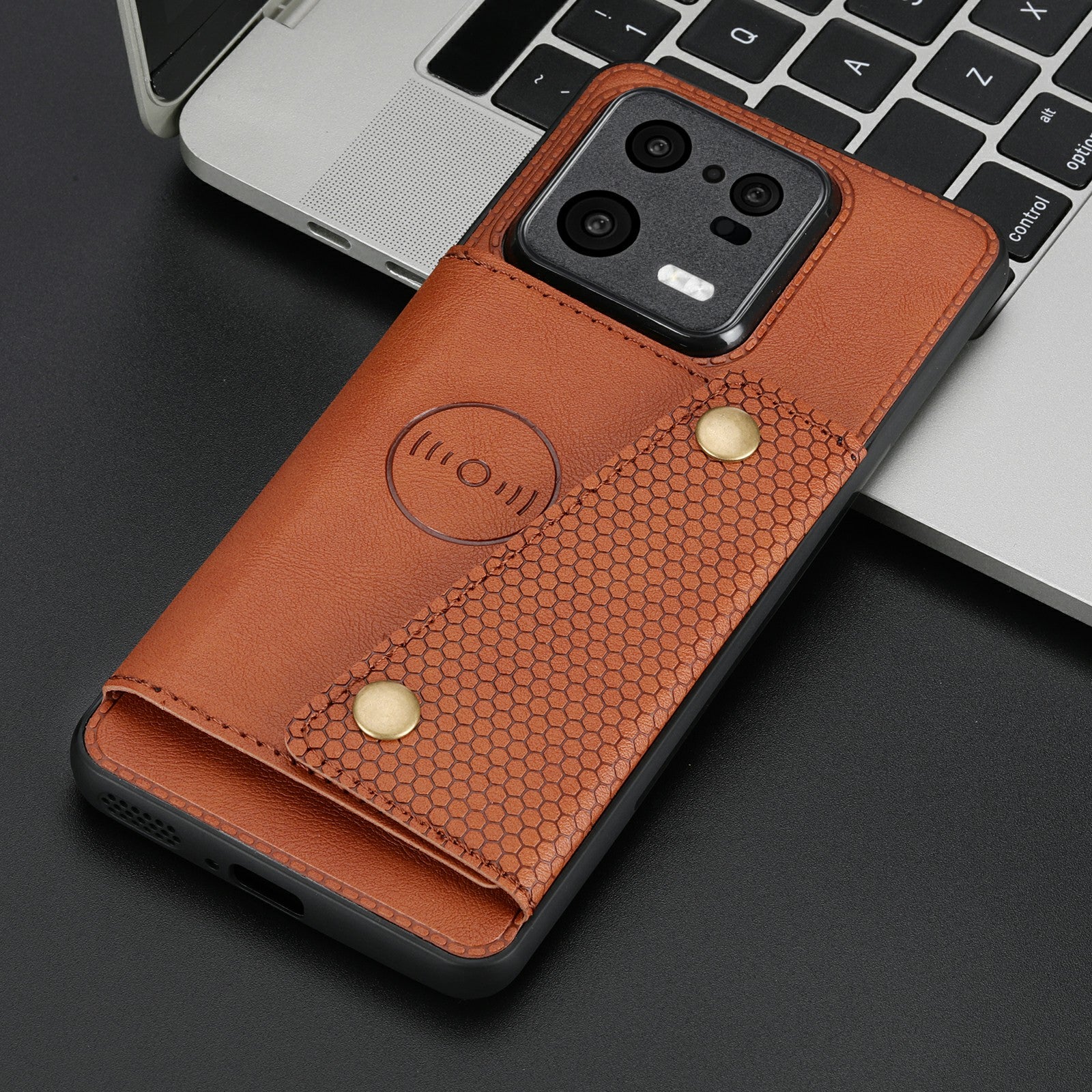 Dual Button Card Slots Case for Xiaomi 13 Pro 5G Kickstand Car Mount Metal Sheet Anti-scratch Leather Coated TPU Back Cover Dual Button Card Slots Case for Xiaomi 13 Pro 5G Kickstand Car Mount Metal Sheet Anti-scratch Leather Coated TPU Back Cover
